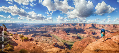 Hiker in Dead Horse Point State Park, Utah, USA