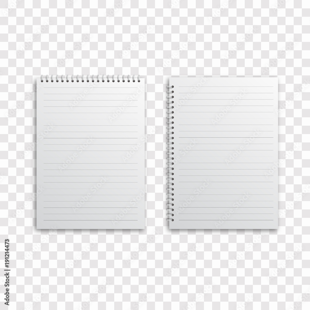Blank realistic spiral notepad notebook Blank realistic spiral notepad notebook