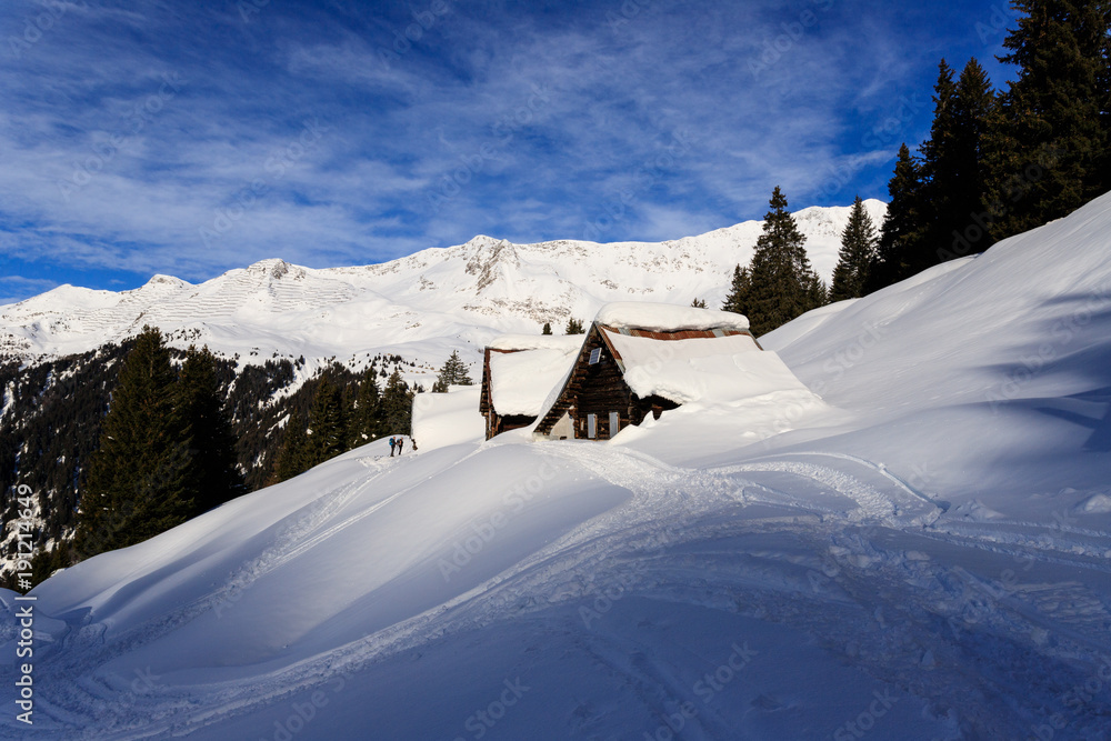 paesaggio invernale nelle alpi Lepontine (Svizzera)