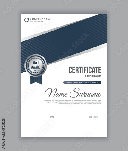 Certificate template ,diploma. Vector illustration