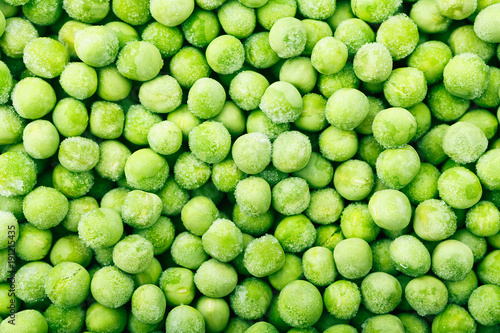frozen green peas close-up