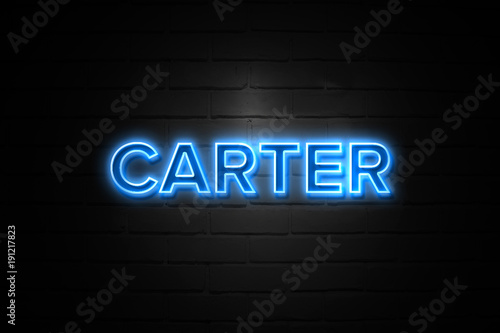 Slika na platnu Carter neon Sign on brickwall