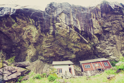 The Helleren houses in Jossingfjord, Norway photo