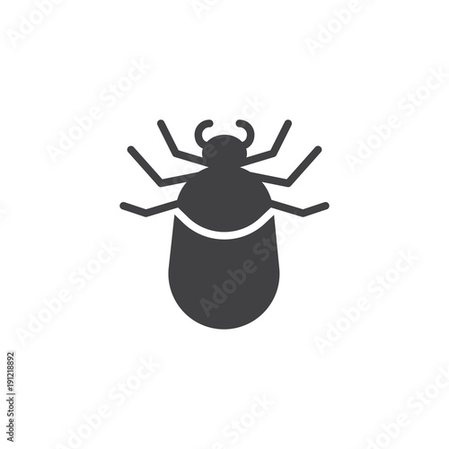 Tick animal icon vector, filled flat sign, solid pictogram isolated on white. Mite symbol, logo illustration.