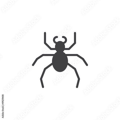 Bug insect icon vector, filled flat sign, solid pictogram isolated on white. Beetle symbol, logo illustration.