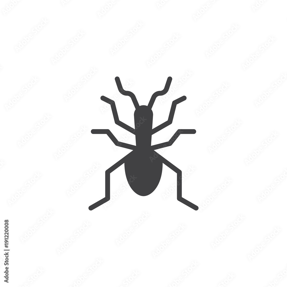 Insect icon vector, filled flat sign, solid pictogram isolated on white. Ant symbol, logo illustration. Insect icon vector, filled flat sign, solid pictogram isolated on white. Ant symbol, logo illustration.