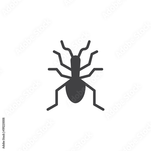 Insect icon vector, filled flat sign, solid pictogram isolated on white. Ant symbol, logo illustration.