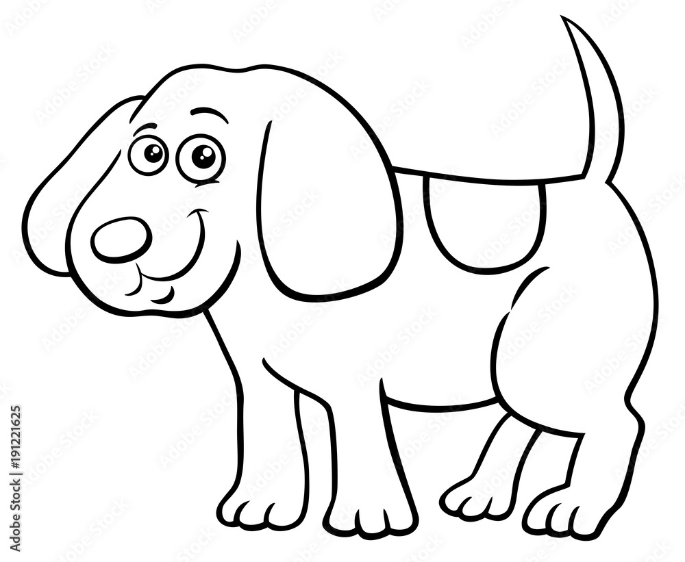Fototapeta premium cute dog or puppy character coloring book