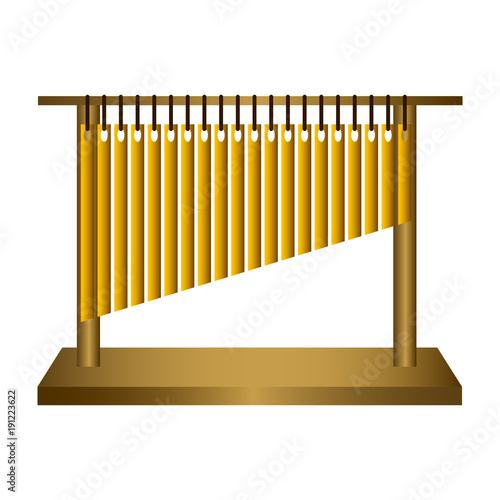 Isolated tubular bells. Musical instrument photo