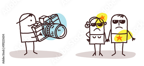 Cartoon Paparazzi and Star People