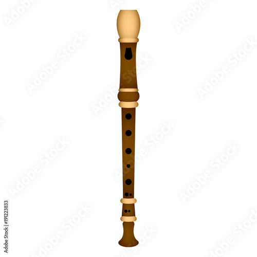 Isolated flute. Musical instrument