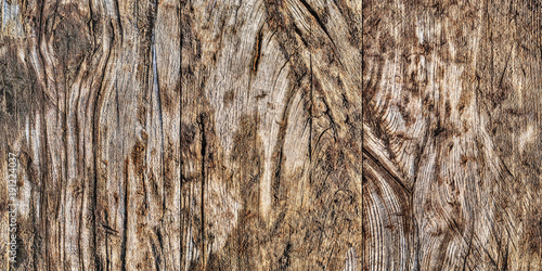 High Resolution Old Weathered Battered Cracked Knotted Pinewood Planking Backdrop photo