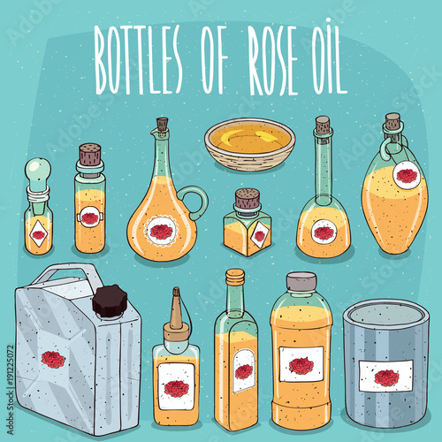 Set of containers with Rose Oil