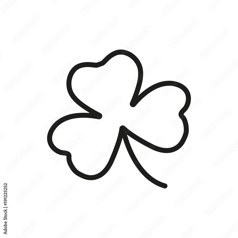Shamrock icon. Outline vector, Irish clover symbol. Shamrock icon. Outline vector, Irish clover symbol.