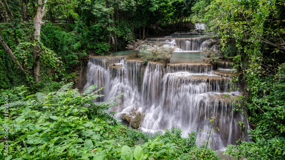 Huay Mae Kamin waterfall at Khuean Srinagarindra National Park kanchanaburi povince , landscape Thailand Huay Mae Kamin waterfall at Khuean Srinagarindra National Park kanchanaburi povince , landscape Thailand
