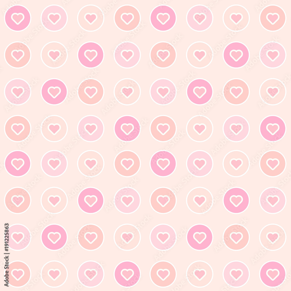 Abstract geomeric background in blush pink colors. Millennial pink rose  gold. Seamless vector pattern. Small hearts mosaic Stock Vector | Adobe  Stock