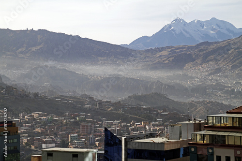 Fog lies over the mountainous area around La Paz, Bolivia  © lensw0rld