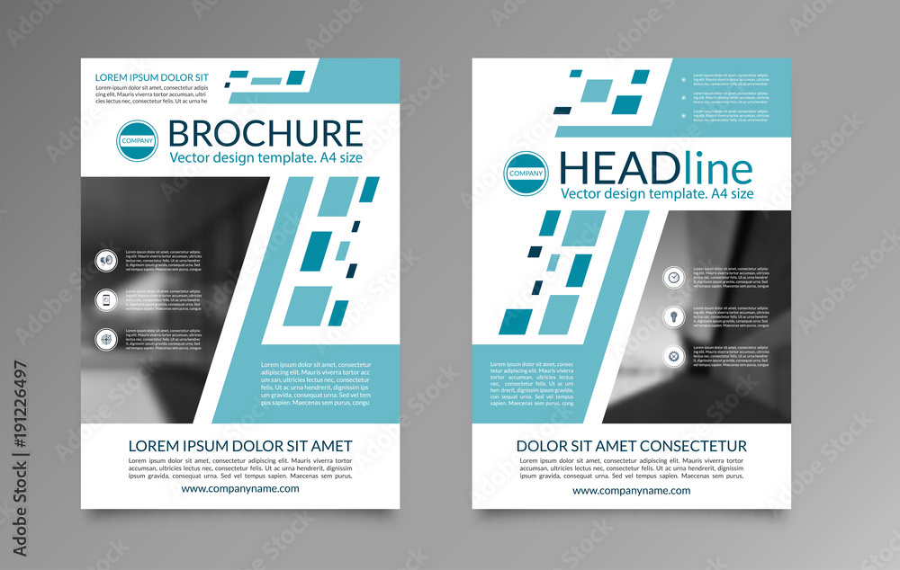 Fototapeta premium Business brochure layout template. Front and back page in A4 size. Can be used for cover design, flyer, leaflet, booklet