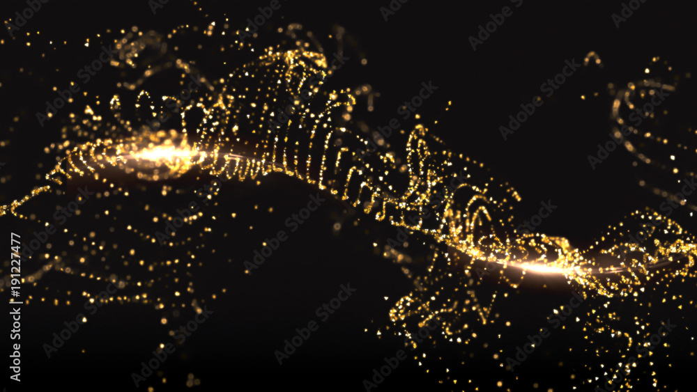 Fototapeta premium Glitter black background. 3d illustration, 3d rendering.