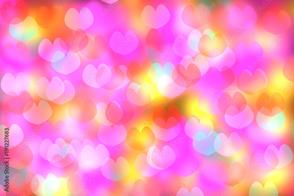 Abstract of Colorful heart bokeh  or Valentine day background