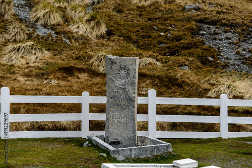 Ernest Henry Shackleton's grave in Grytviken on South Georgia