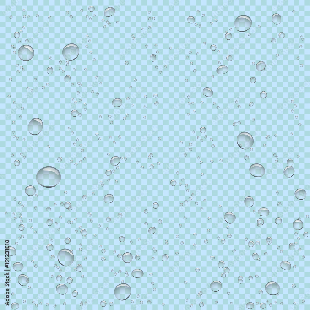 water bubbles in blue transparent