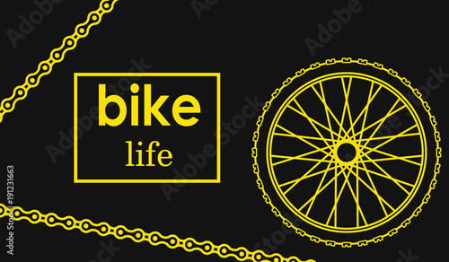 Bicycle Poster Vector Illustration. wheel bike postcard