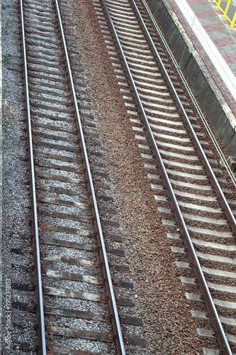 Railway, train tracks in Aarschot Belgium