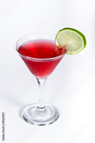 red martini over white