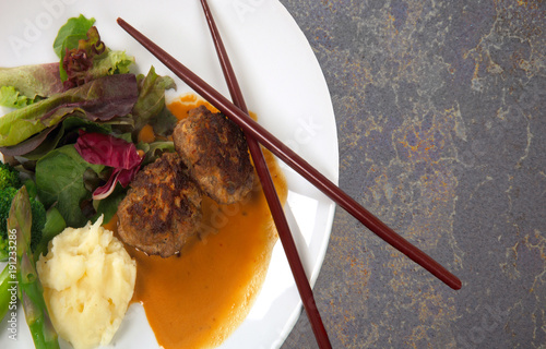 Wabu Beef On a Beautiful plate photo