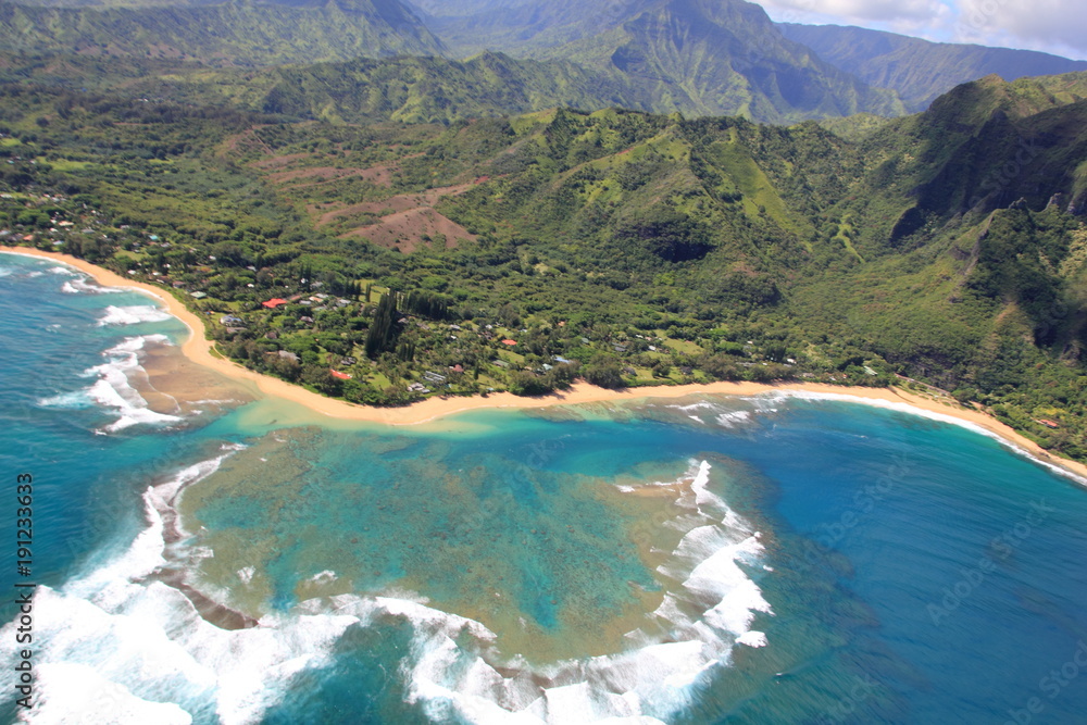 Ke'e Beach Kalalau Trail aus der Vogelperspektive Kauai Hawaii USA