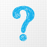 Question mark doodle - hand drawn icon. Vector.