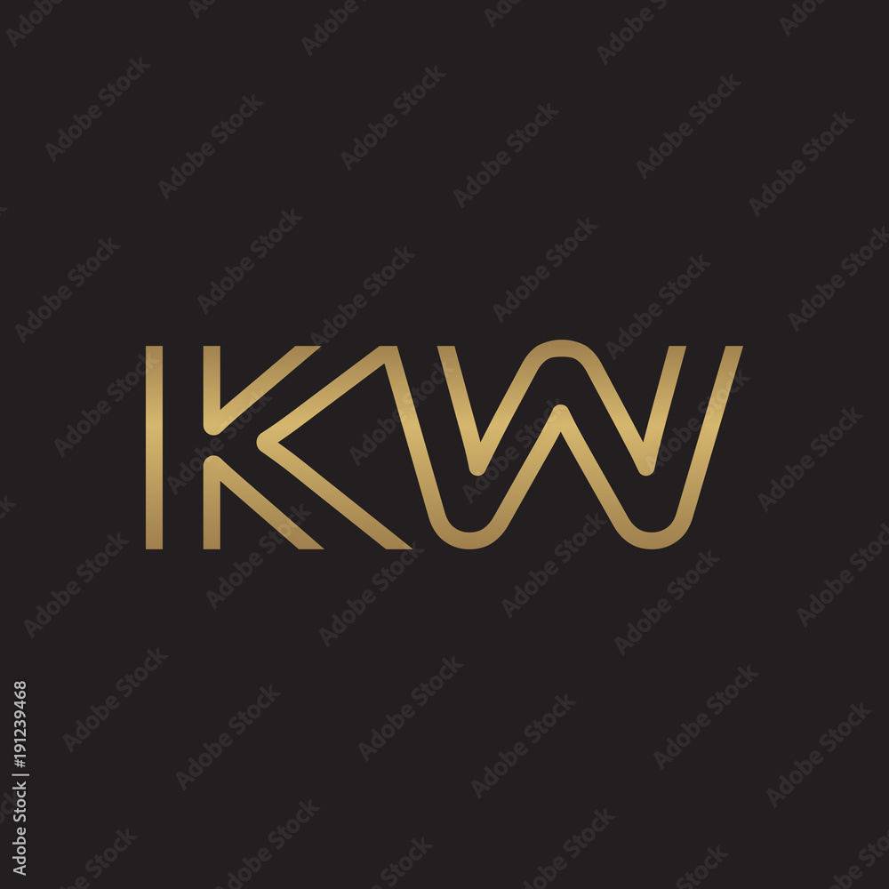 initial letter logo line unique modern, gold color initial letter logo line unique modern, gold color