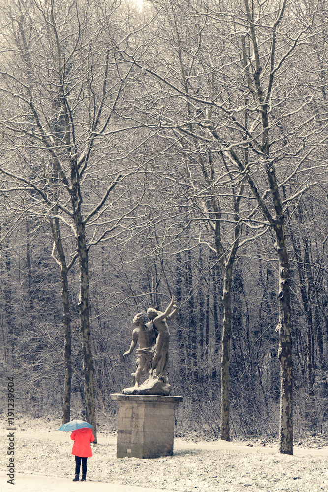 06 FEB 2018 - PARIS - France - Snowing in Sceaux Park 06 FEB 2018 - PARIS - France - Snowing in Sceaux Park