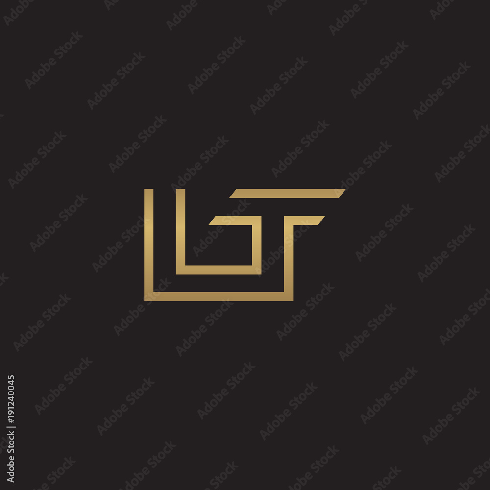 Obraz premium initial letter logo line unique modern, gold color