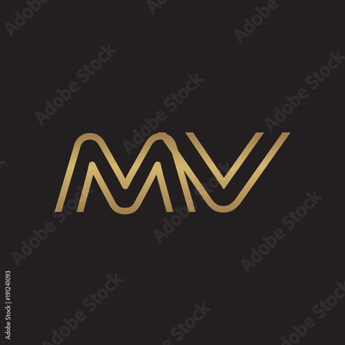 initial letter logo line unique modern, gold color