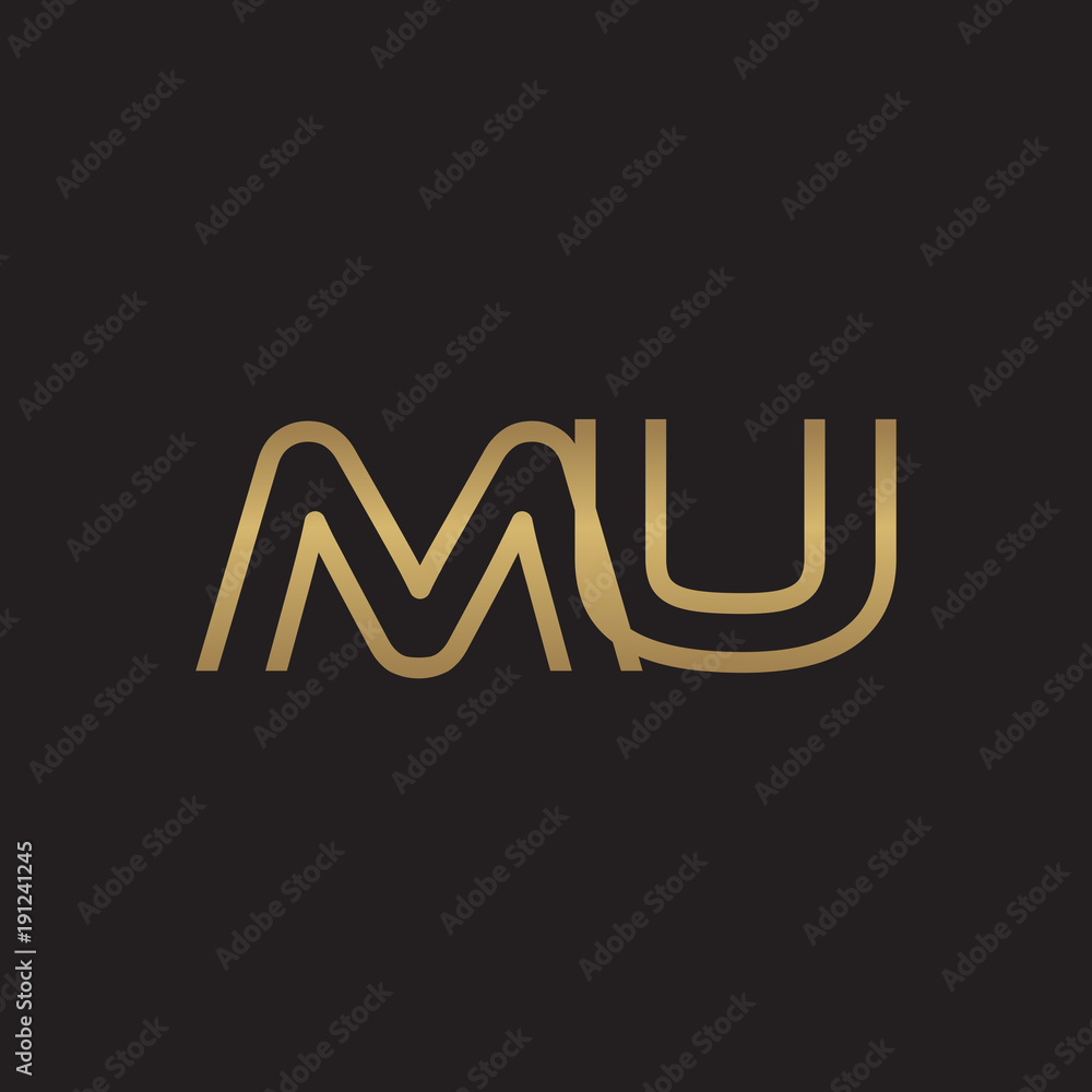 initial letter logo line unique modern, gold color