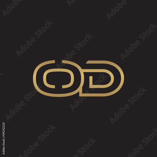 initial letter logo line unique modern, gold color