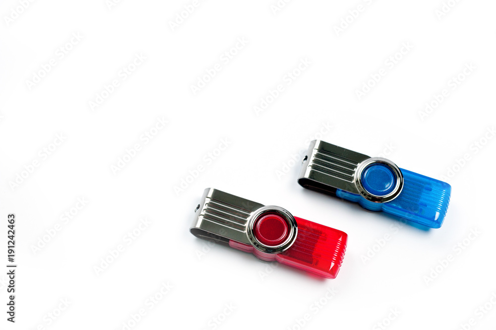 usb flash drive bright, new, high-speed on a white background usb flash drive bright, new, high-speed on a white background