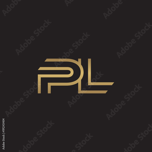 initial letter logo line unique modern, gold color