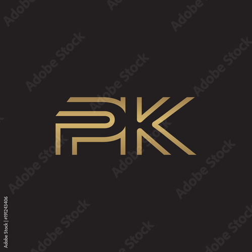 initial letter logo line unique modern, gold color