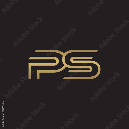 initial letter logo line unique modern, gold color