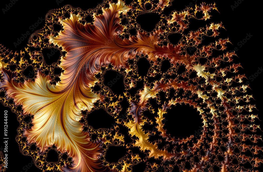 An abstract computer generated fractal design. A fractal is a