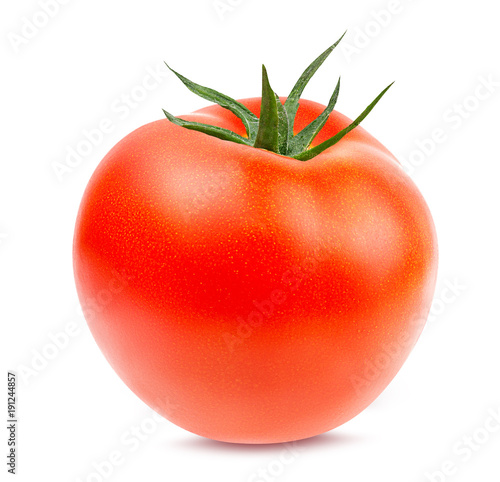 Fresh tomato isolated on white background with clipping path