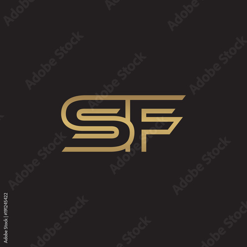 initial letter logo line unique modern, gold color