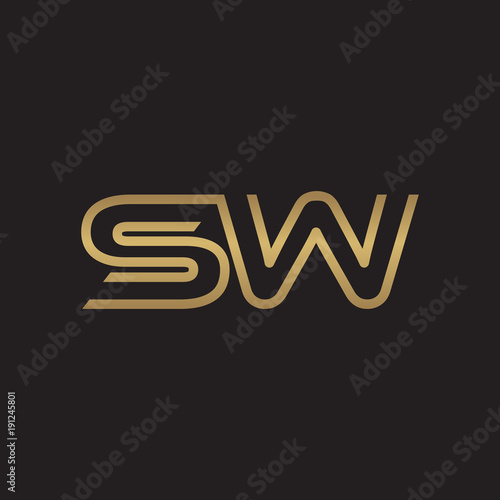 initial letter logo line unique modern  gold color