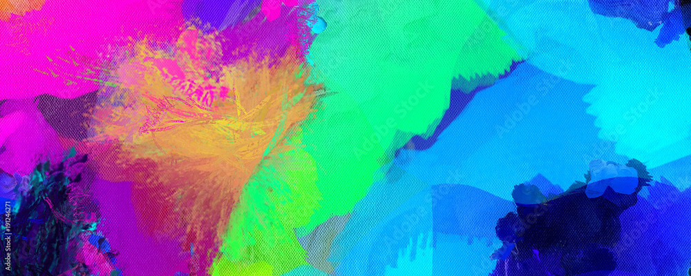 Colorful Brush Strokes - obrazy, fototapety, plakaty 