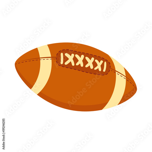 Vector cartoon rugby ball isolated on white background.
