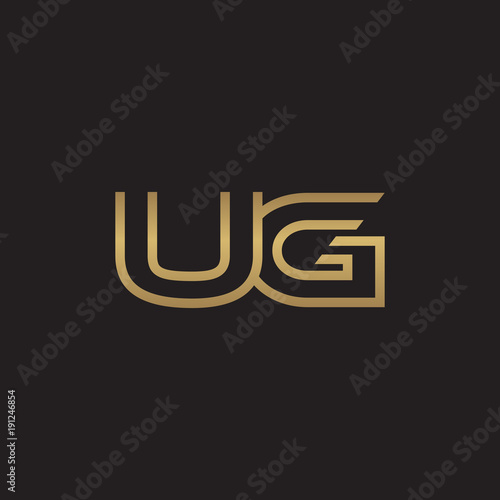 initial letter logo line unique modern, gold color