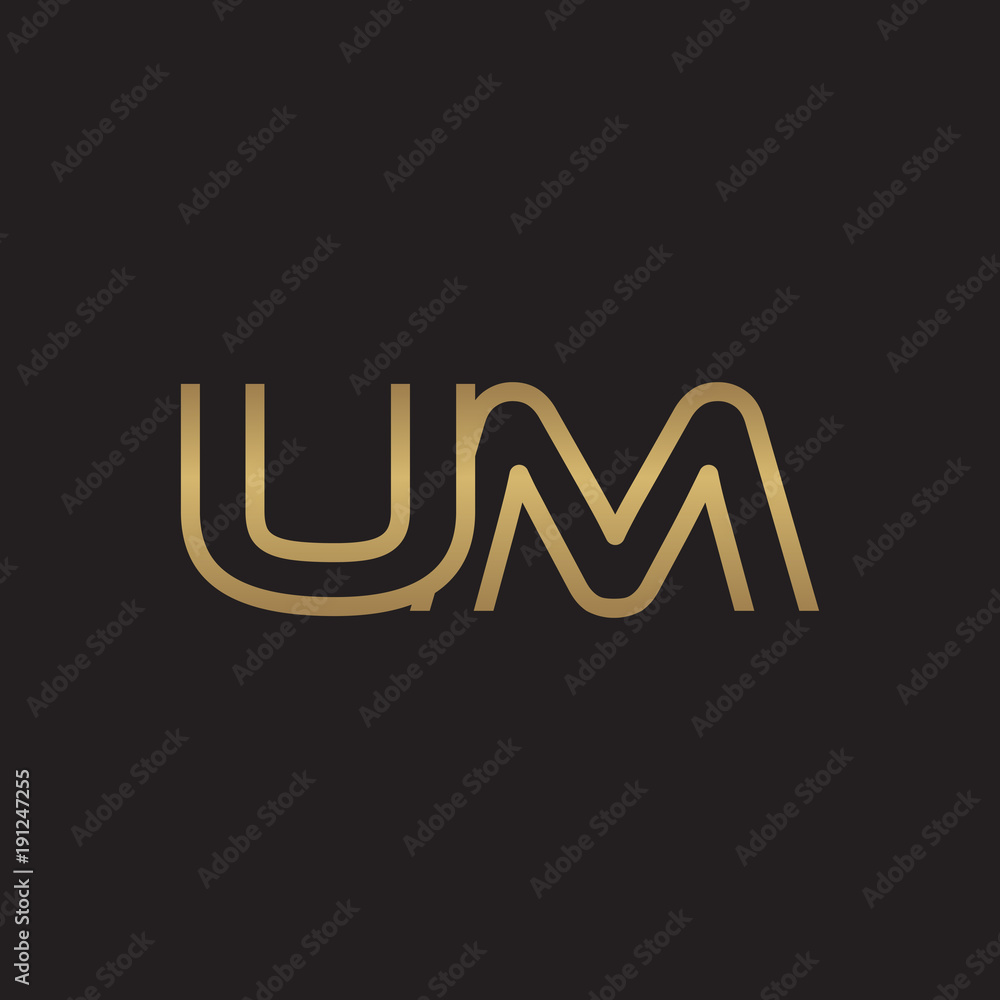 initial letter logo line unique modern, gold color initial letter logo line unique modern, gold color